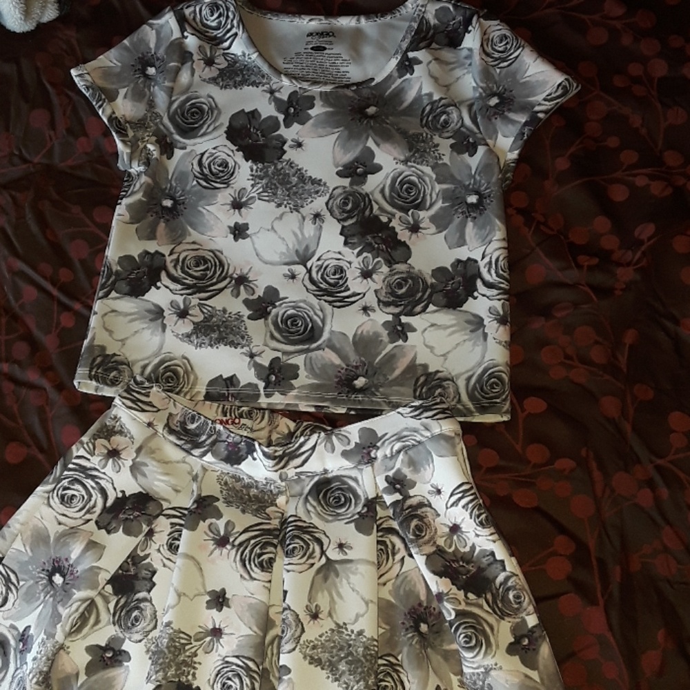 Crop Top and Pleated Skirt Set